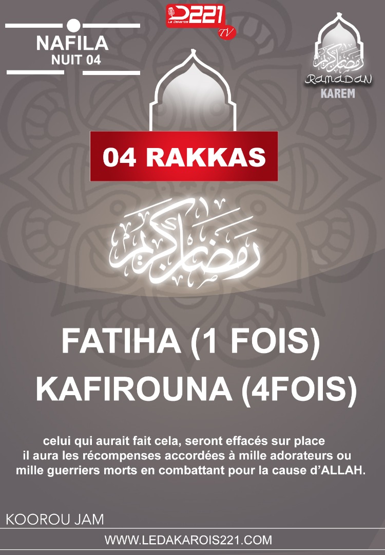 Infos Ramadan 2020 : Nafila 4ième nuit
