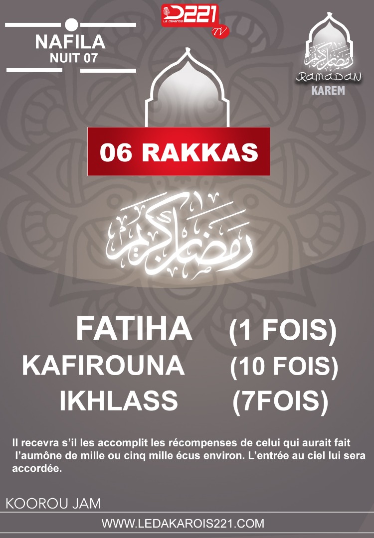 Infos Ramadan 2020 : Nafila 4ième nuit