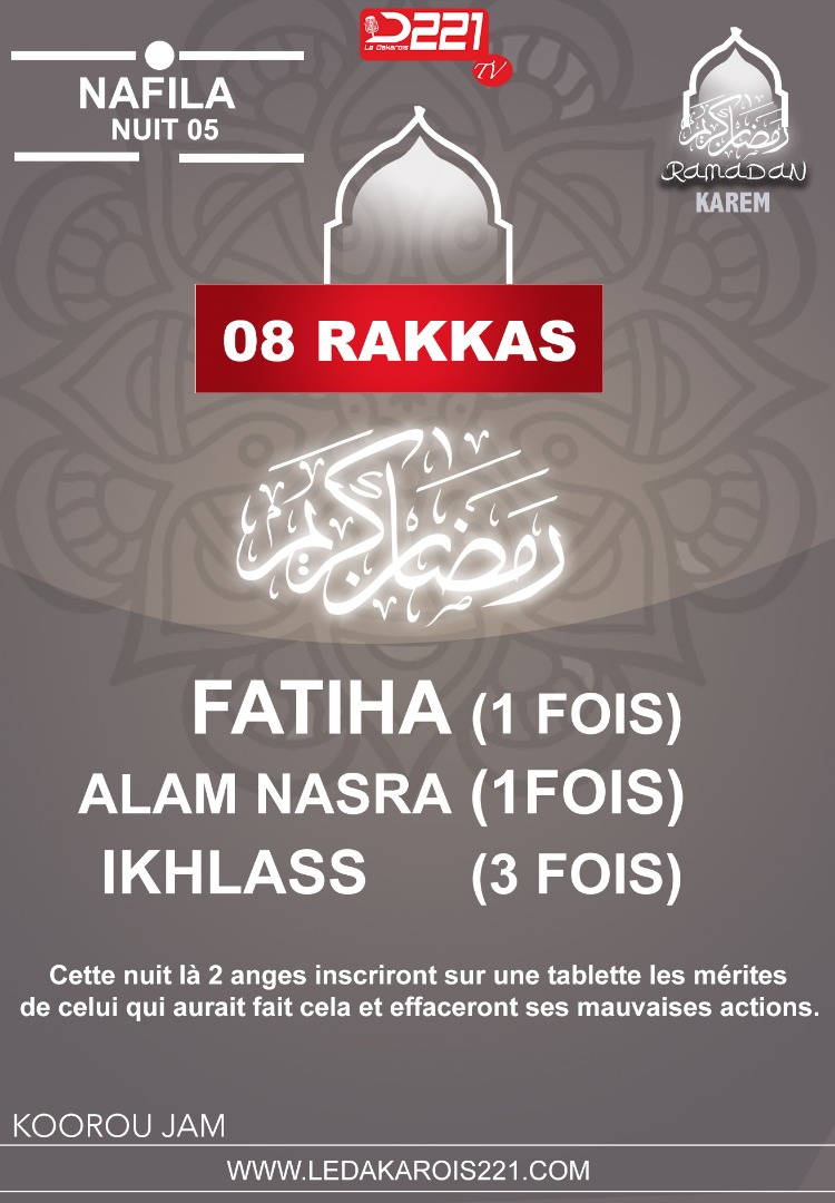 Infos Ramadan 2020 : Nafila 4ième nuit