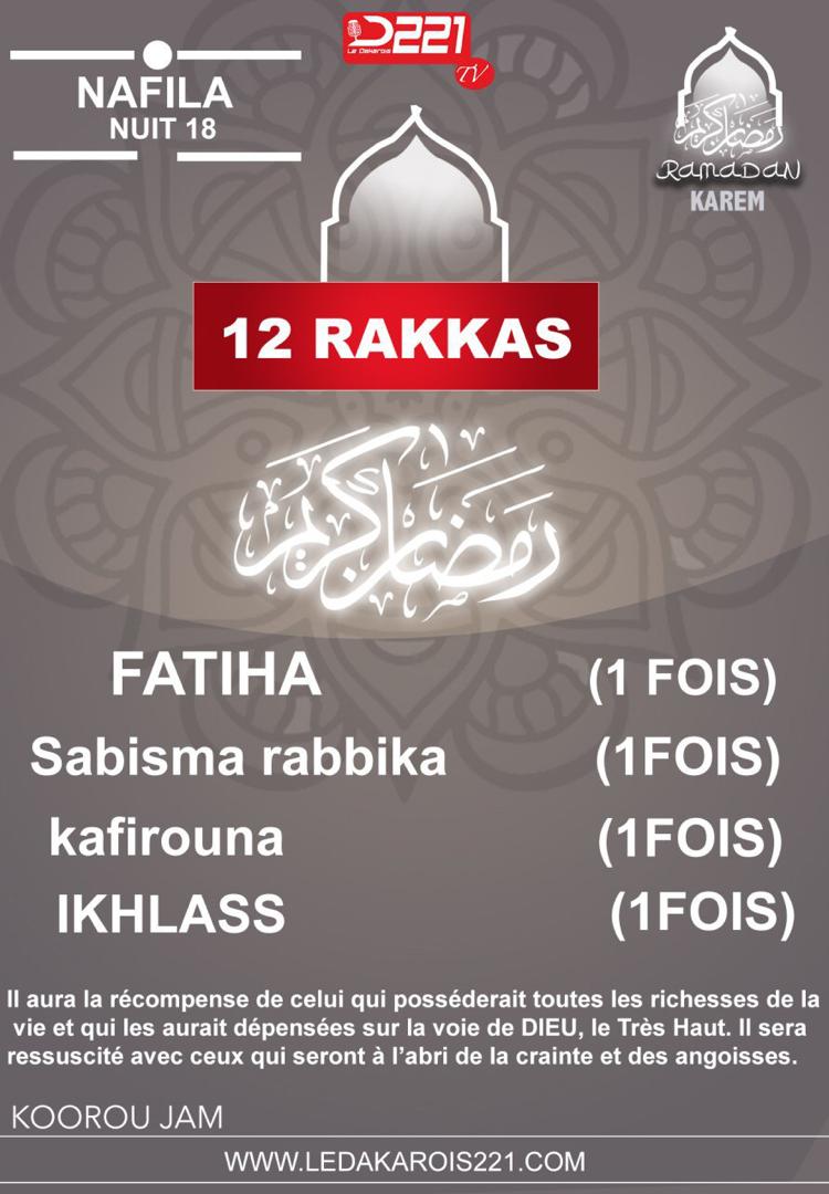 Infos Ramadan 2020 : Nafila 18ième nuit