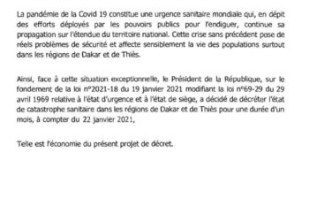 Entrée en vigueur de la nouvelle loi : L’Etat d’urgence se poursuit à Dakar et Thiés