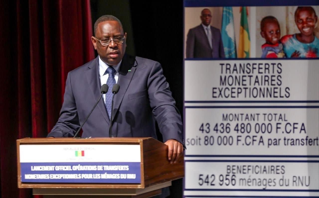Financement du Cash Transfert par Macky Sall