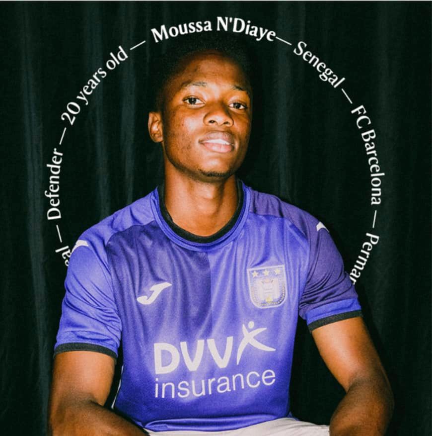 Le jeune défenseur international sénégalais, Moussa N’diaye quitte le Fc Barcelone et signe à Anderlecht jusqu’en 2025