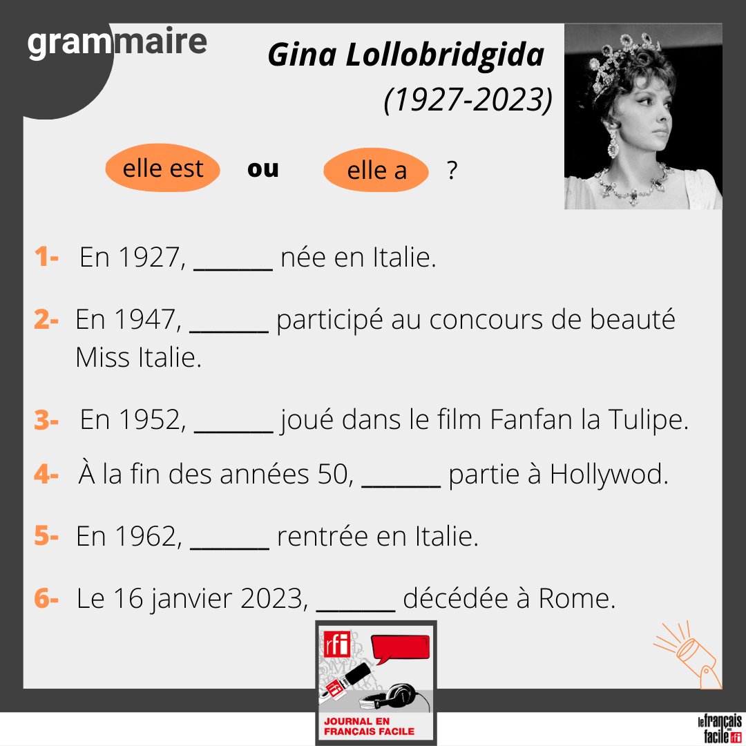 Gina Lollobrigida l’actrice italienne est décédée le 16 janvier à Rome, à l’âge de 95 ans.
