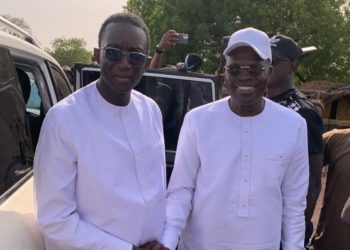 Khalifa Ababacar Sall et Amadou Ba, ensemble sur la route de Velingara. A SARABASSI précisément
