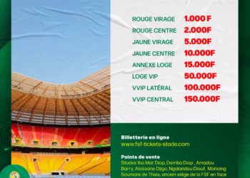 LA VENTE DES BILLETS DU MATCH SÉNÉGAL VS RDC DÉBUTERA LE 24, MAIS 2024