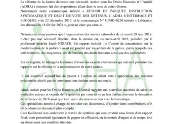 ASSISES NATIONALES DE LA JUSTICE : LES SUGGESTIONS DE L’ADHA 