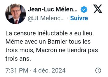 Censure du gouvernement Barnier : LFI demande “maintenant à Emmanuel Macron de s’en aller”