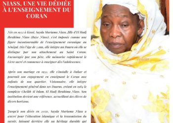 Sayda Mariama Niass: Une Vie Consacrée au Coran et au Savoir