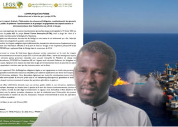 Déclaration de LEGS-Africa sur la fuite de gaz – projet GTA.