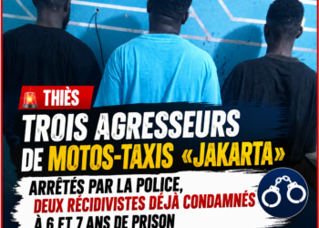 Le Commissariat du 1er Arrondissement de Thiès a mis fin aux agissements d’un réseau spécialisé dans l’agression de conducteurs de motos-taxis « Jakarta ».