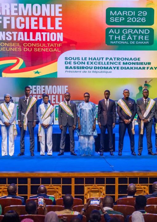 e Président de la République, Son Excellence Monsieur Bassirou Diomaye Faye à a cérémonie officielle d'installation du Conseil consultatif des Jeunes du Sénégal.