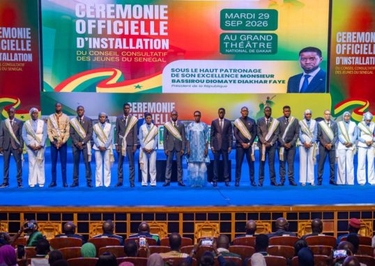 e Président de la République, Son Excellence Monsieur Bassirou Diomaye Faye à a cérémonie officielle d'installation du Conseil consultatif des Jeunes du Sénégal.